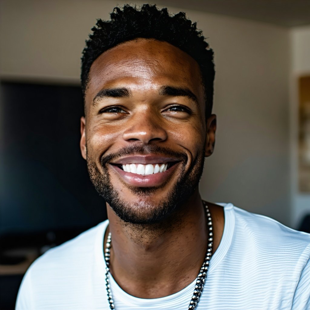 a happy black male
